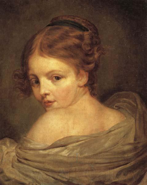 Jean Baptiste Greuze Young Woman Seen from the Back Norge oil painting art